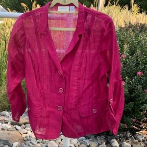 Chico’s - Fuchsia Sheer Jacket